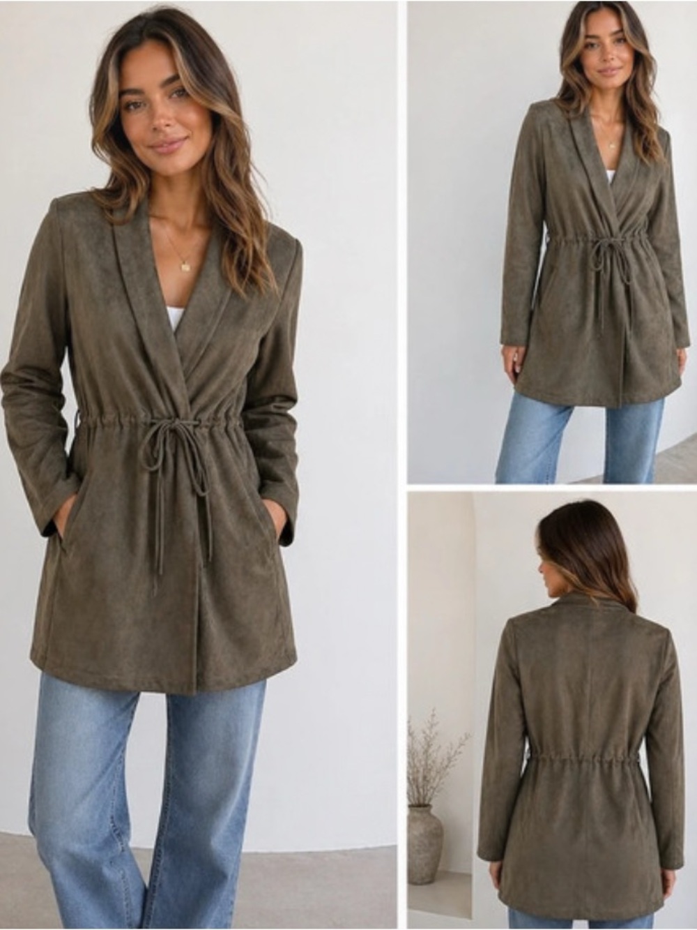 T&S Olive Green Wrap Jacket